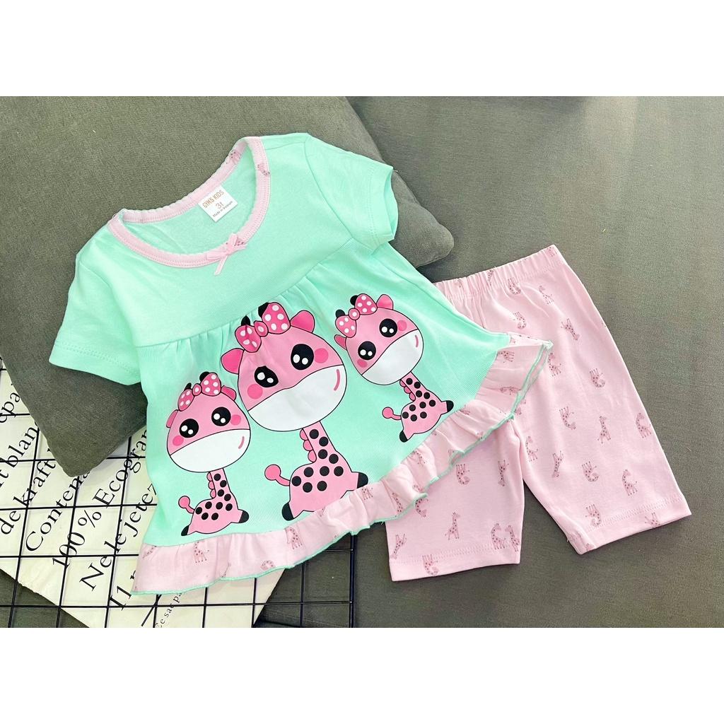 Bộ Babydoll cotton borip xuất mịn mát cho bé Gái 10-22kg Hình in sắc nét- họa tiết Hot hit bé nào cũng mê