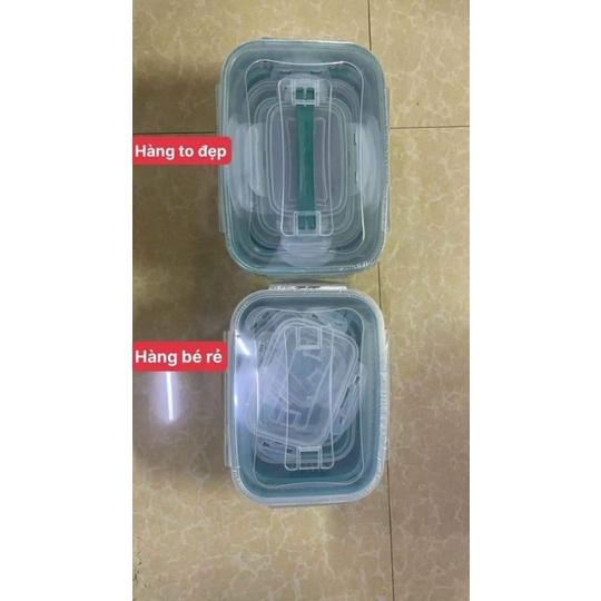 Set 5 hộp kèm rổ có nắp đậy hút chân không, ️Bộ 5 hộp đựng thực phẩm tách nước tiện dụng kích thước khác nhau( hàng đẹp)