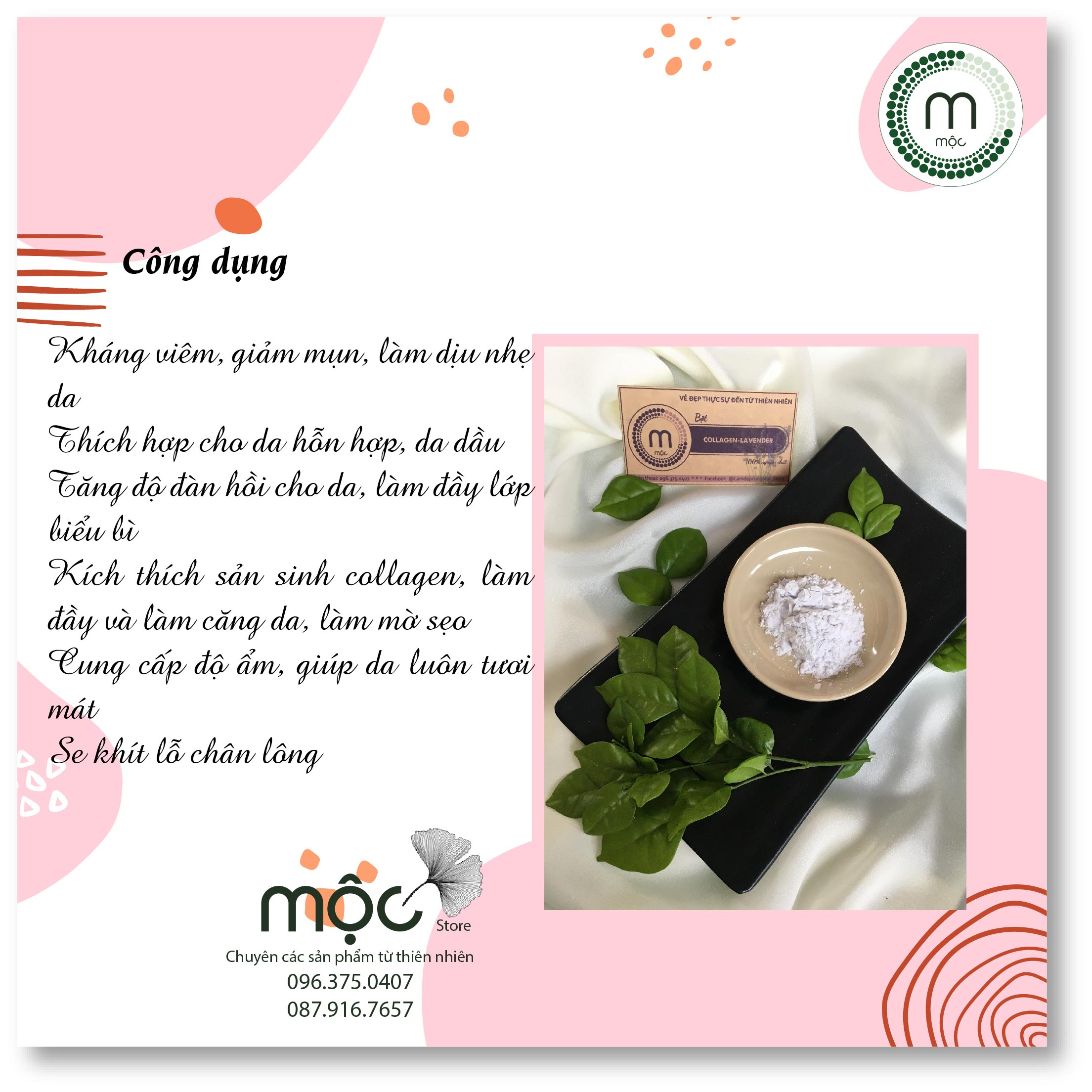 Bột Collagen Lavender đắp mặt nguyên chất từ thiên nhiên 100ml handmade