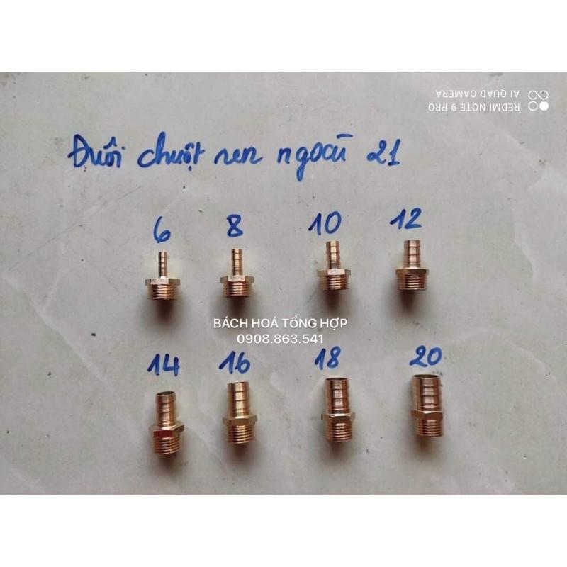 Béc nối ren ngoài 21 ra đuôi chuột 8mm,10mm,12mm