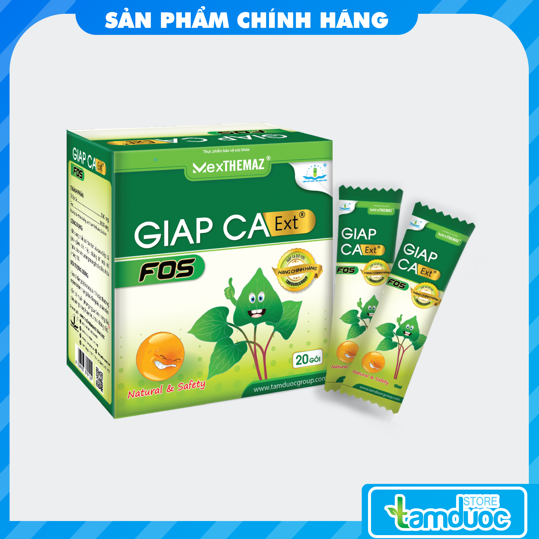 DUNG DỊCH GIẤP CÁ EXT FOS (Hộp 20 gói) Hỗ Trợ Nhuận Tràng, Giảm Táo Bón, Trĩ, Tiêu Hoá Kém Cho Trẻ Em Và Người Lớn