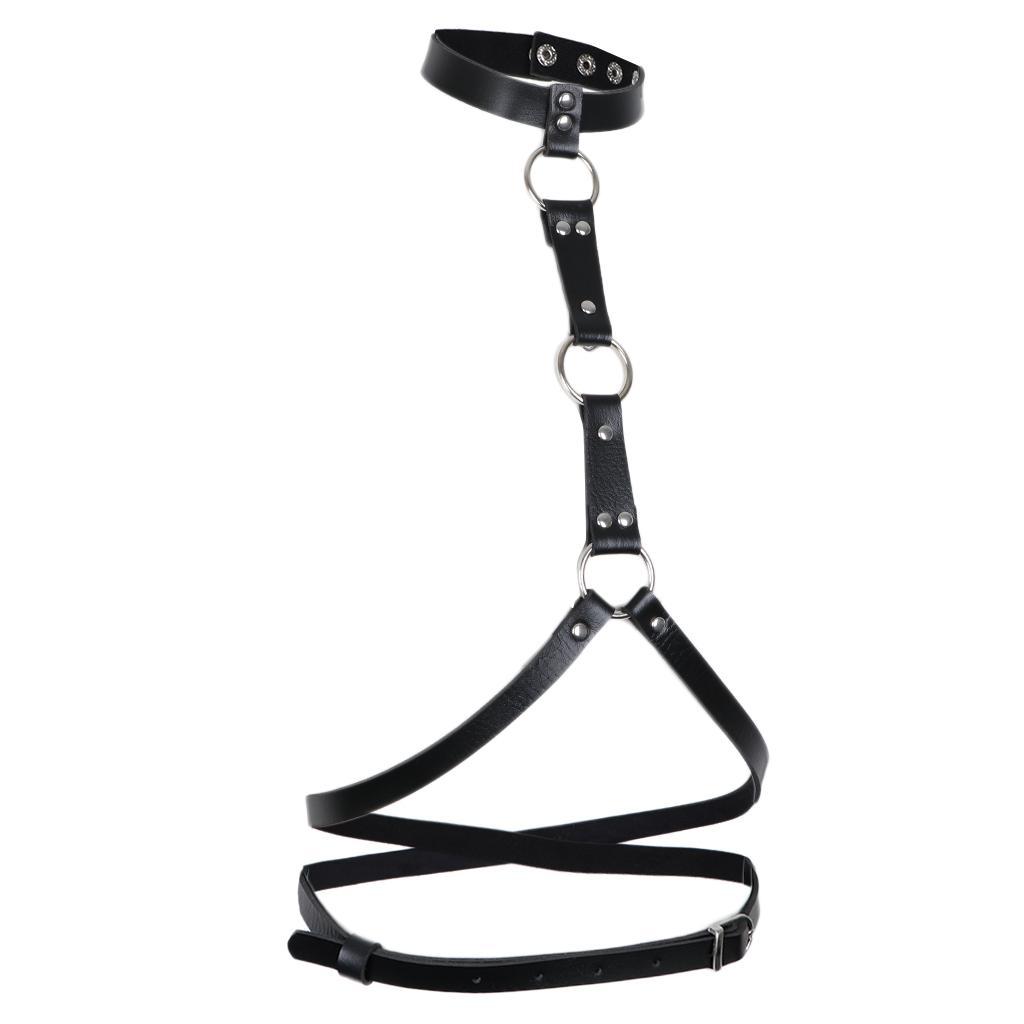 Women's PU Leather Harness Adjustable Waist Belt Gothic Body Straps