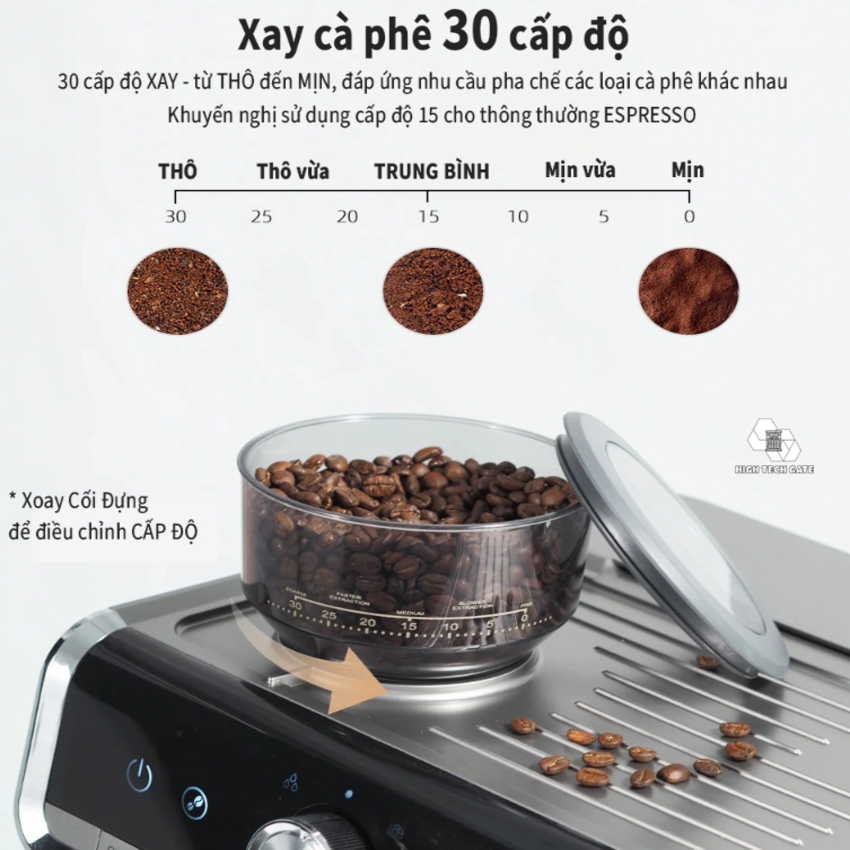 Máy pha cà phê Espresso chuyên nghiệp 3 trong 1 HiBREW CM5020