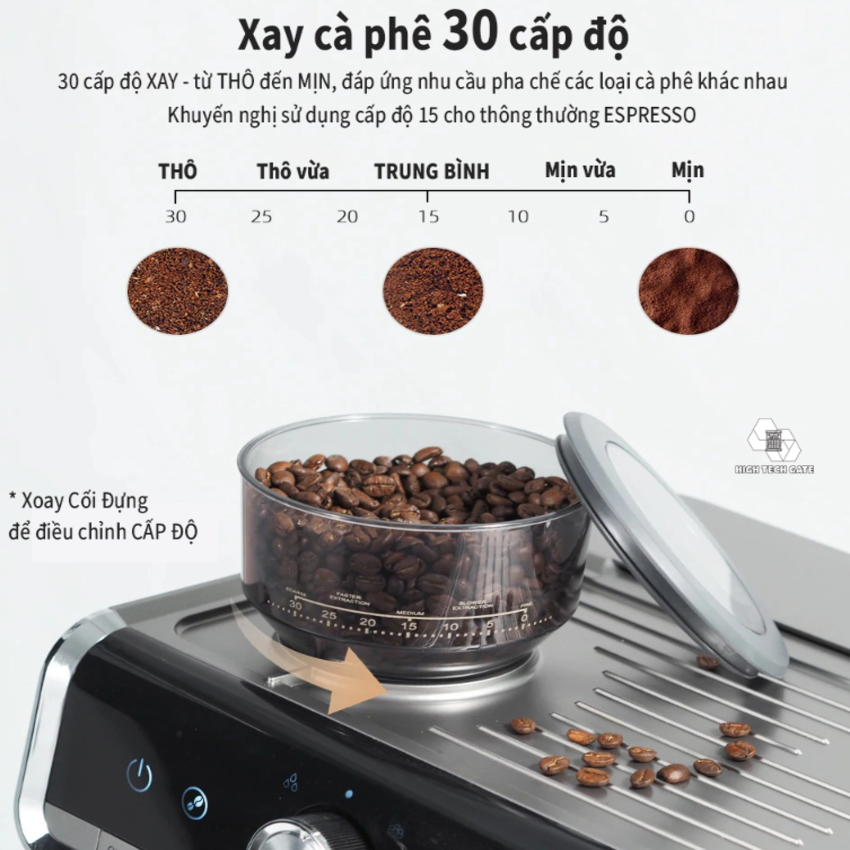 Hình ảnh HÀNG CHÍNH HÃNG - Máy pha cà phê Espresso chuyên nghiệp 3 trong 1, thương hiệu Mỹ cao cấp HiBREW - CM5020