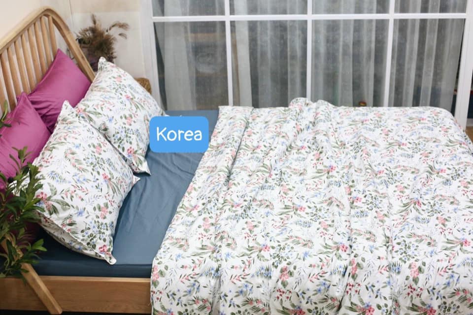 Bộ Ga Gối Cotton Hàn Quốc Mềm Mịn