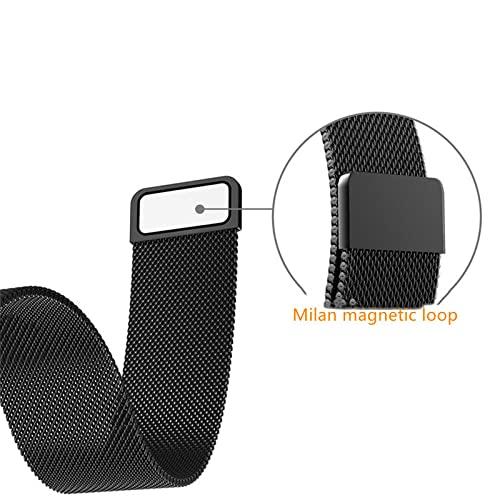 Vòng đeo tay đồng hồ từ tính 20 mm 20 mm, chiếc vòng đeo tay bằng kim loại vòng đeo tay dành cho nam giới, áo vòng tay Smartwatch được kết nối đồng hồ thông minh và đồng hồ đen truyền thống