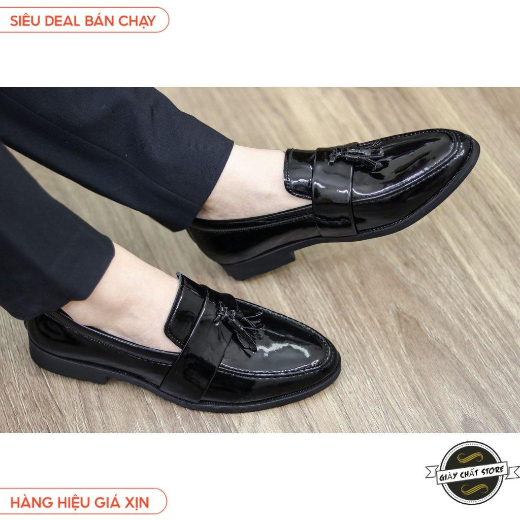 Giày Lười Da Nam Bóng Đế Khâu Chắc Chắn Bền Bỉ, Hàng Việt Nam, Mã L160 Màu Đen