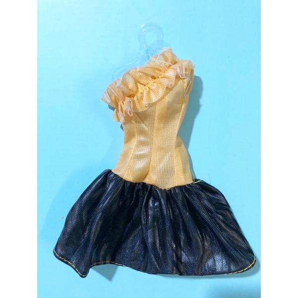Đầm búp bê 30cm - trắng vàng- 1 cái ngẫu nhiên