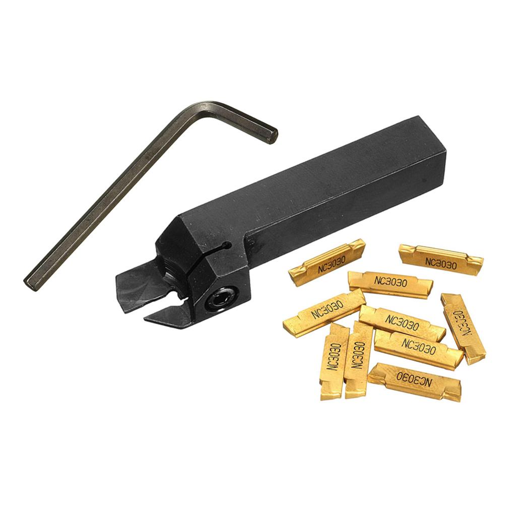 Turning Tool Holder Holder Boring Bar + Carbide Inserts + Wrench CNC Lathe Turning Tool, MGEHR1616-2