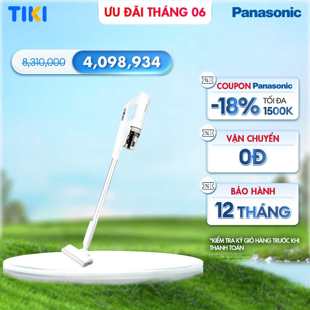 Máy hút bụi không dây cầm tay siêu nhẹ- Tích hợp cảm biến bụi mịn Panasonic MC-SB30JW049 - Hàng chính hãng