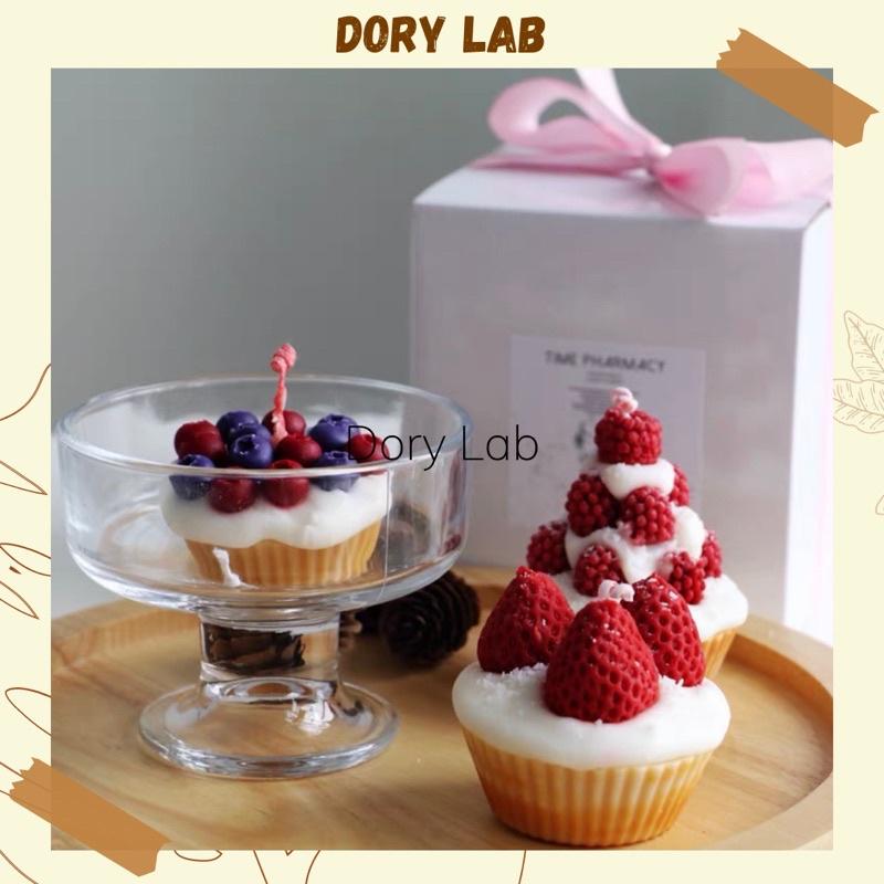Nến Thơm Bánh Cupcake Trái Cây Phủ Kem Tinh Dầu Thiên Nhiên HandMade - Dory Lab