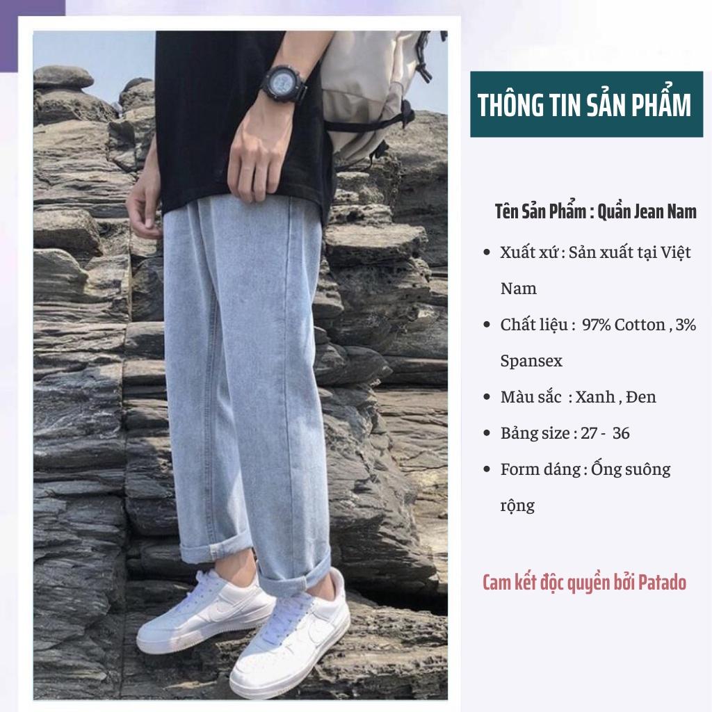 Quần jean baggy nam vải bò ống suông rộng mã TR01 style hàn quốc