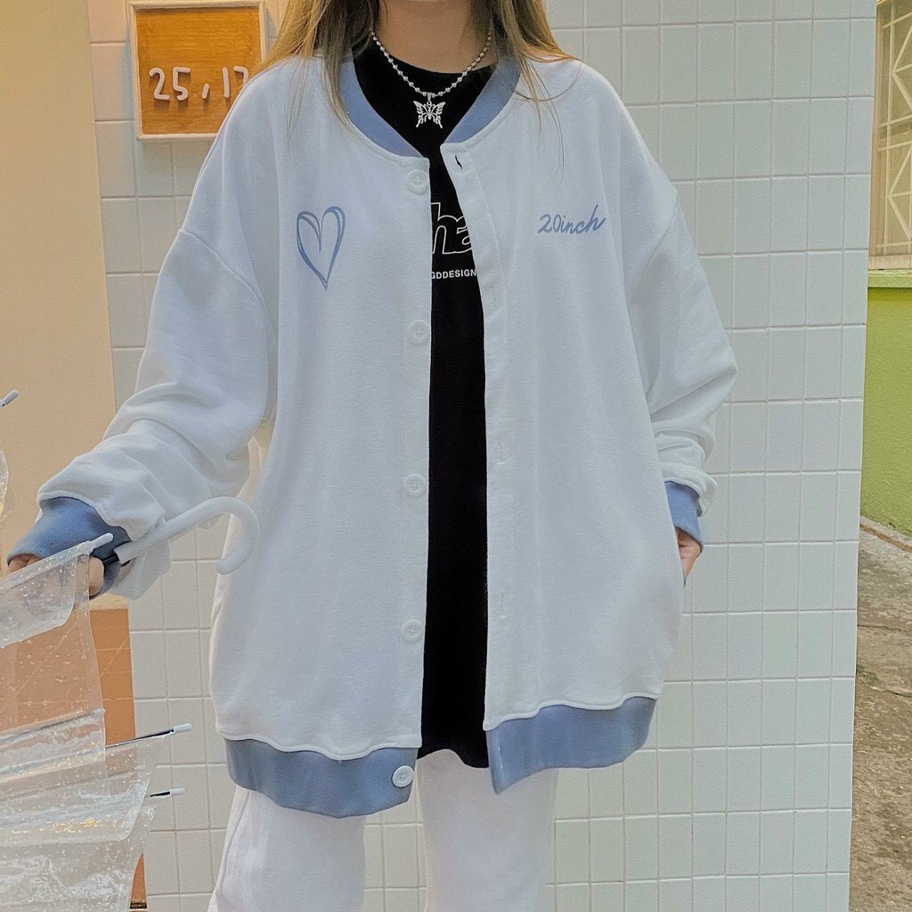 Áo Cardigan 20 INCH LOVE , Áo Khoác Nỉ Bông Cardigan WHATISLOVE 20inch Unisex,