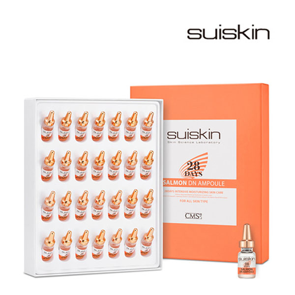 Set 28 chai Tinh chất Tế bào gốc từ DNA trứng cá hồi dưỡng da Suiskin Salmon DN Ampoule 28 days (2ml x 28)