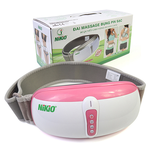 Đai (Máy) Massage Bụng Nikio NK-169DC - Công Nghệ Rung Lắc Kết Hợp Hồng Ngoại Tân Tiến, Mát Xa Bụng, Làm Săn Chắc Cơ Bụng Nhanh - Pin Sạc Tiện Lợi - Màu hồng