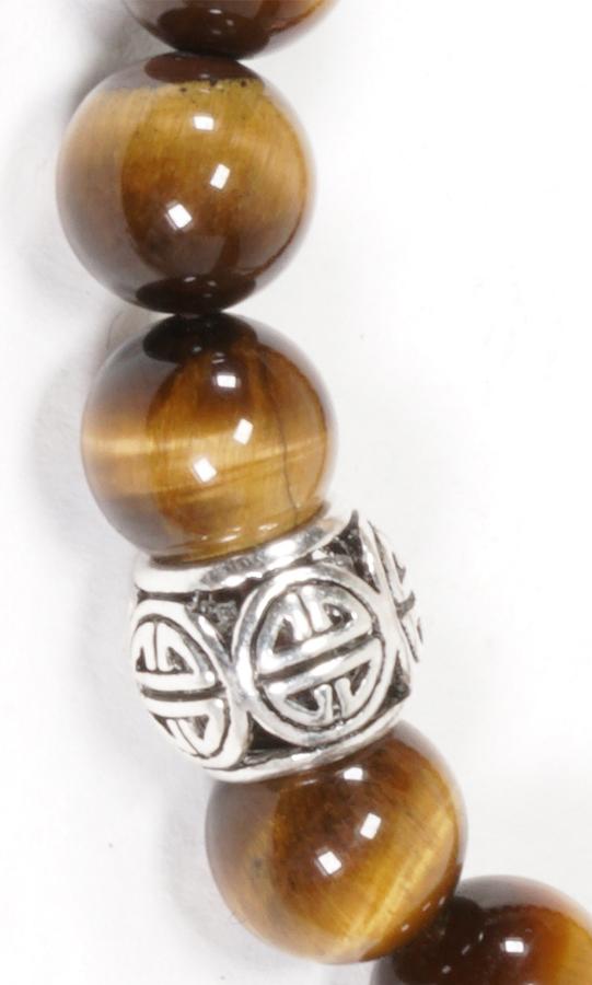 Vòng thạch anh mắt hổ vàng nâu phối charm bạc Ngọc Quý Gemstones