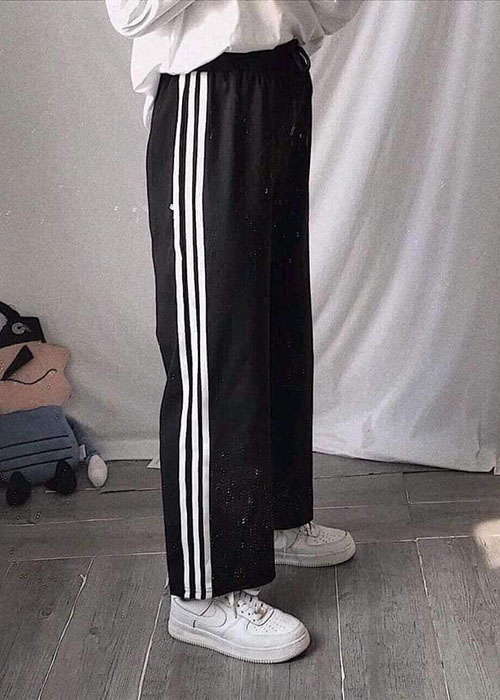 Quần 3 sọc ống rộng quần culottes 3 sọc