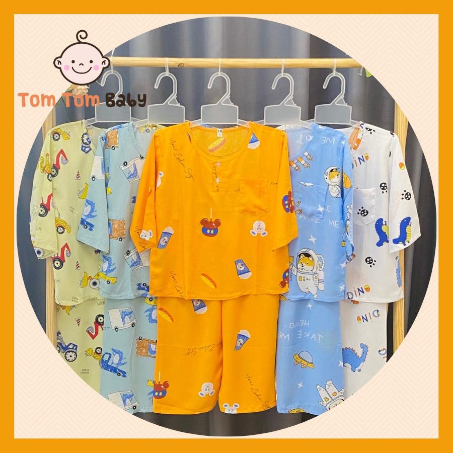 Bộ đồ ngủ bé Trai vải Tôn Tay Dài loại 1 - Nhiều size 1-14 cho bé 5-45kg | đồ bộ bé Trai | đồ tôn bé trai