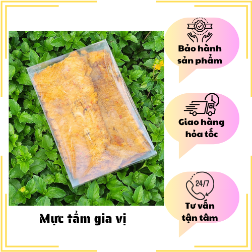 Đặc Sản Nha Trang -Mực Cán Tẩm Gia Vị Nha Trang Loại Dày Cơm, Dai, Cay Nhẹ, Seavy Gói 100 gram (mã MT02)