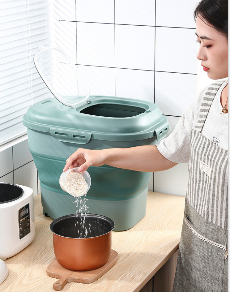 Thùng đựng gạo 25kg chống côn trùng gấp gọn