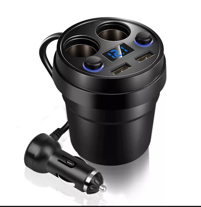 Bộ chia tẩu sạc trên ôtô X25 mẫu mới điện 12V - 24V - 250W màn hình hiển thị điện áp sang trọng