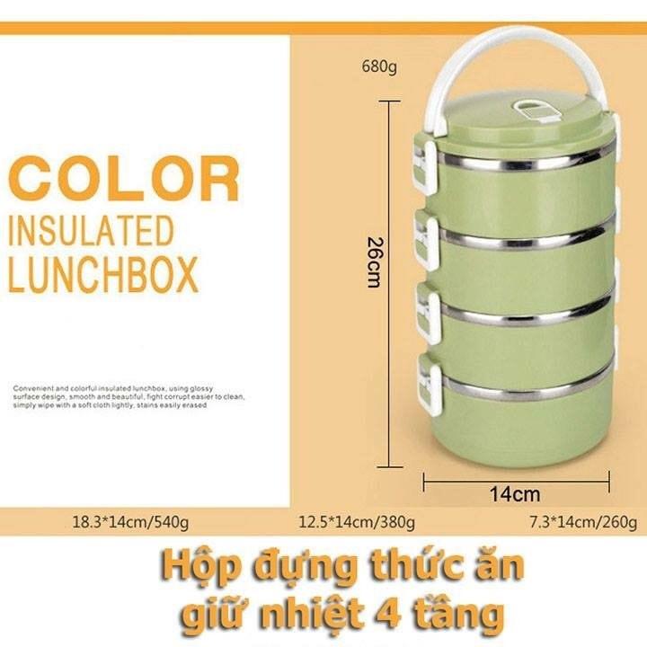 Hộp cơm lúa mạch 4 tầng mẫu mới