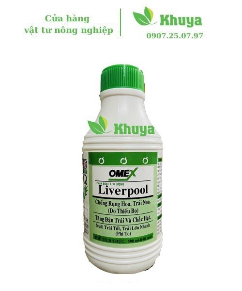 Phân bón lá vi lượng Omex Liverpool 500ml Tăng đậu trái - Chắc hạt - Trái lớn nhanh