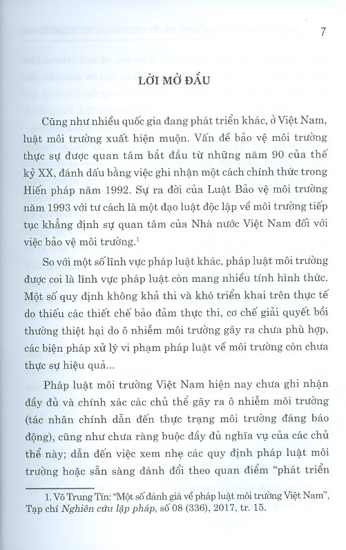 Nguyên Tắc Người Gây Ô Nhiễm Phải Trả Tiền Theo Pháp Luật Việt Nam (Sách Chuyên Khảo)