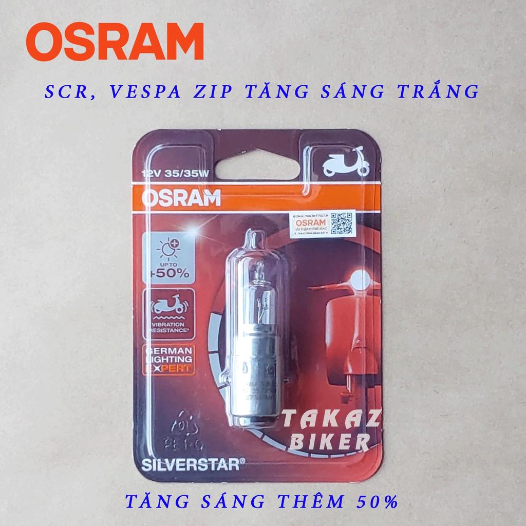 Bóng đèn HALOGEN OSRAM SCR - Vespa Zip - Tăng sáng +50% màu nhập khẩu
