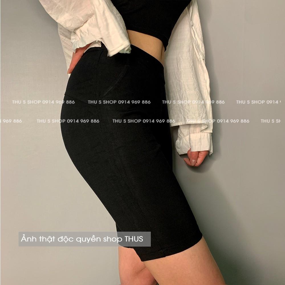 Quần Leeging Lửng Lưng Cao Nâng Mông Cạp Chun Vải Thun Cotton Co dãn hàng đẹp