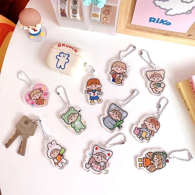 Móc khoá dễ thương đa năng JIYU - Móc khoá phụ kiện trang trí ví Almost Blue Binder Balo Airpod Planner - Cute Keychain