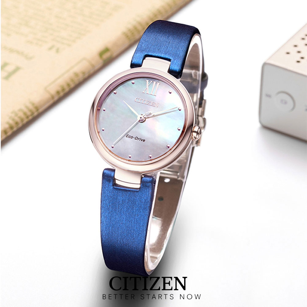 Đồng Hồ Nữ Citizen Dây Da EM0533-15D - Mặt Xà Cừ (Sapphire)