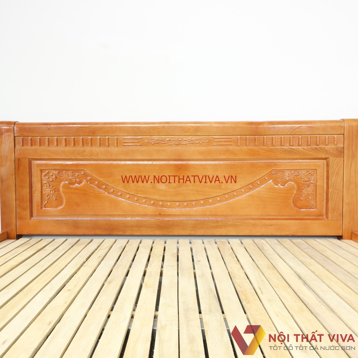 Giường Ngủ Gỗ Sồi Nga Màu Cánh Gián Đẹp Giá Rẻ