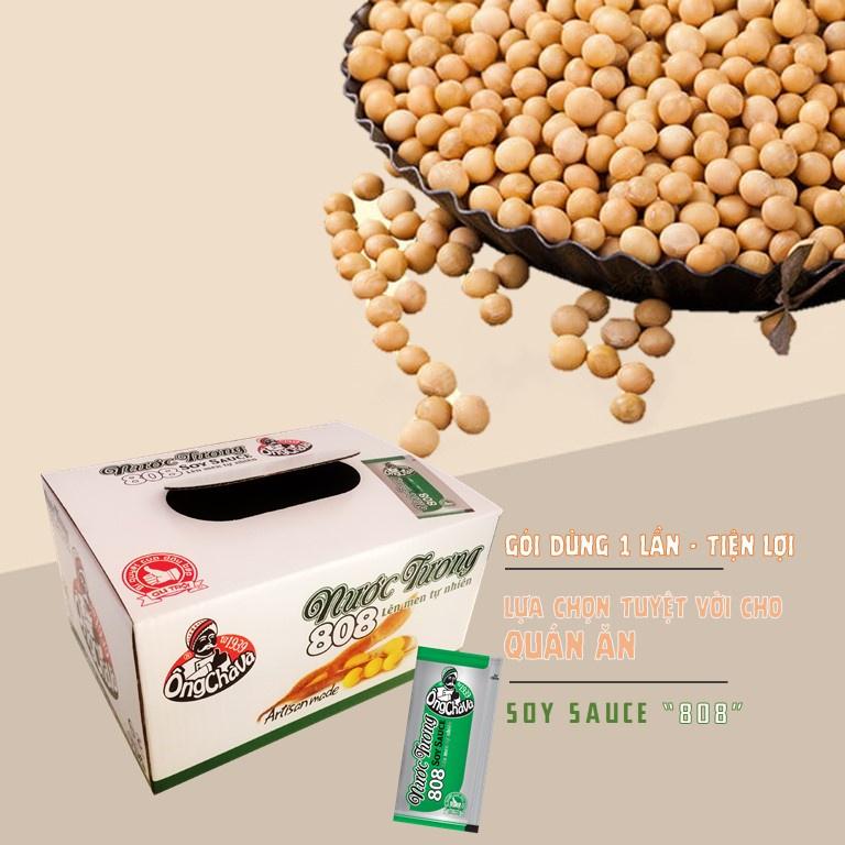 Thùng 6 Hộp Nước Tương gói 808 Ông Chà Và 7ml Tiện Lợi Siêu Tiết Kiệm Cho Quán Ăn Và Nhà Hàng