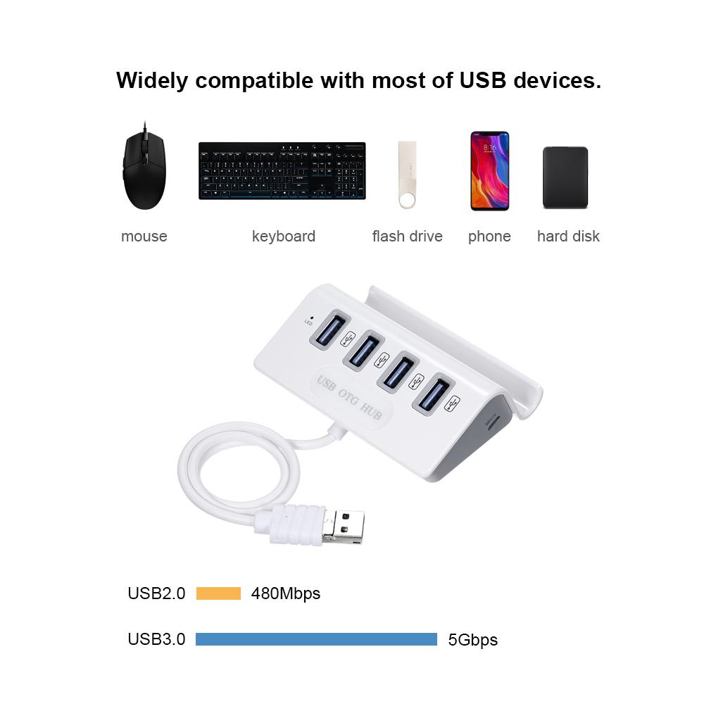 USB OTG HUB with Card Reader 4 in 1 Hub USB3.0 Multi Spliter for PC Laptop