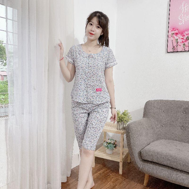 Đồ bộ mặc nhà cáo cấp cổ sen phối ren
