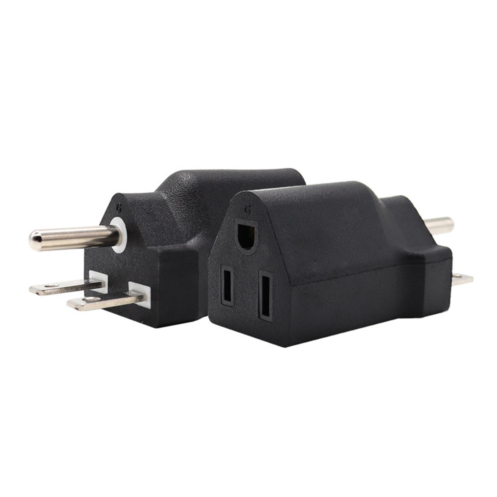 2xPortable 110-120V to 220-240V Plug Adapter Black 6-15R To 5-15R