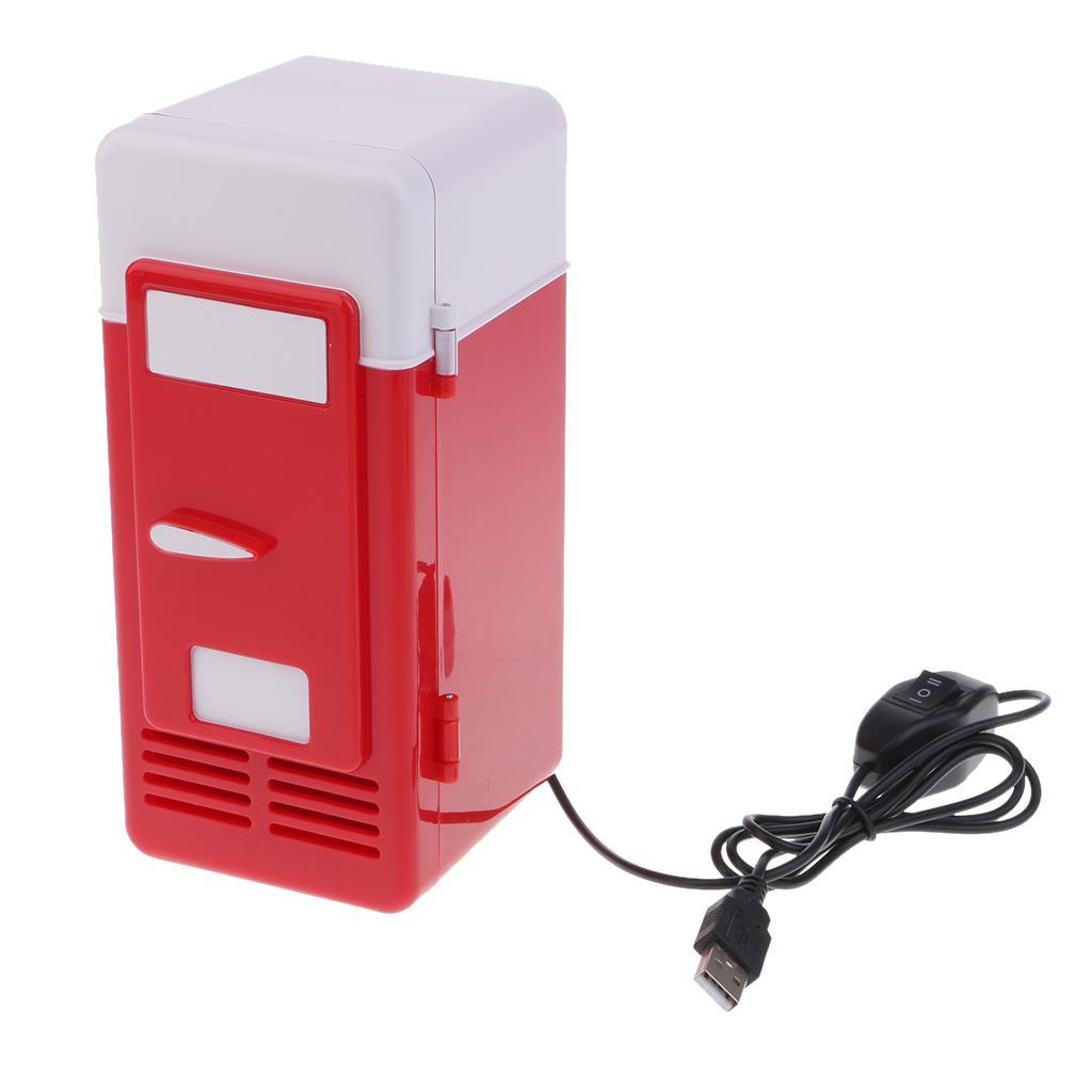 Durable Mini USB Fridge Heat And Cool  Freezer  LED Light Blk