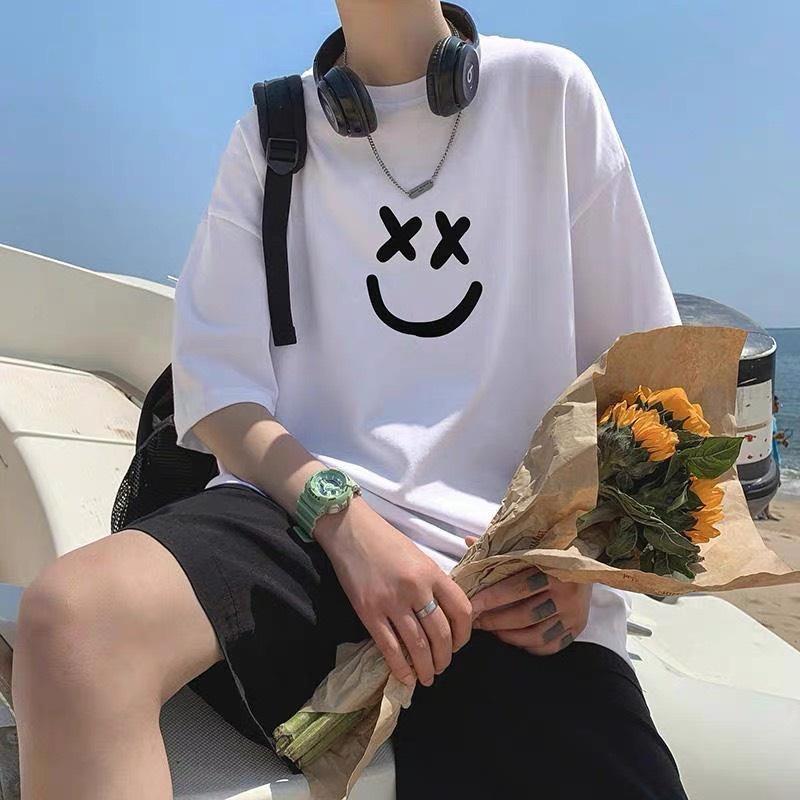 Áo thun unisex nam nữ smile form rộng tay lỡ đẹp vải dày mịn