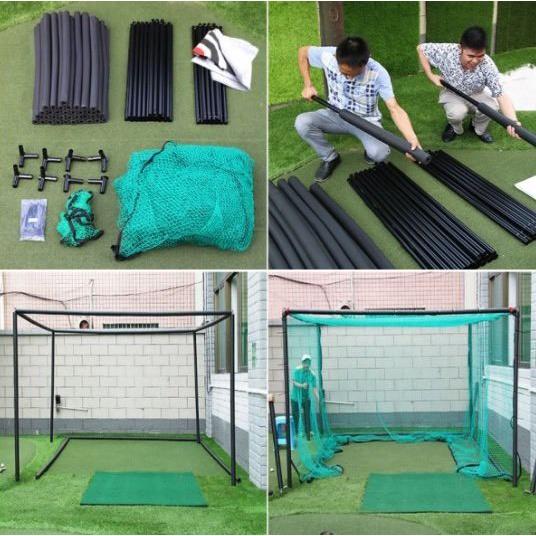 Khung lưới tập golf lồng tập PGM trong nhà hoặc ngoài trời innox tiện lợi 3x3x3m - Hàng Chính Hãng