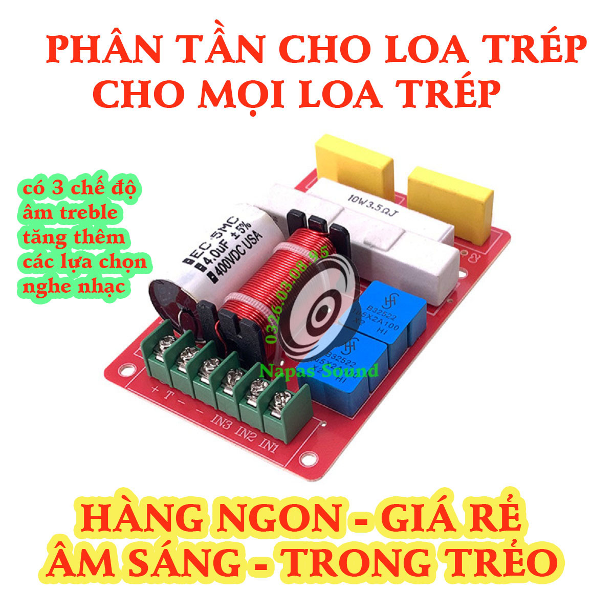 GIÁ 1 ĐÔI - MẠCH PHÂN TẦN TRÉP 750 450 ĐA NĂNG CÓ CHỈNH ÂM - PHÂN TẦN LOA TREBLE RỜI