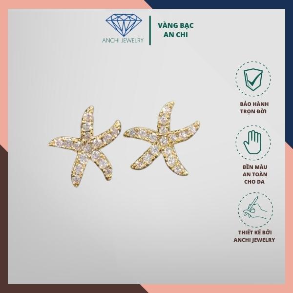 Khuyên tai bạc nữ, bông tai sao biển thời trang Anchi jewelry