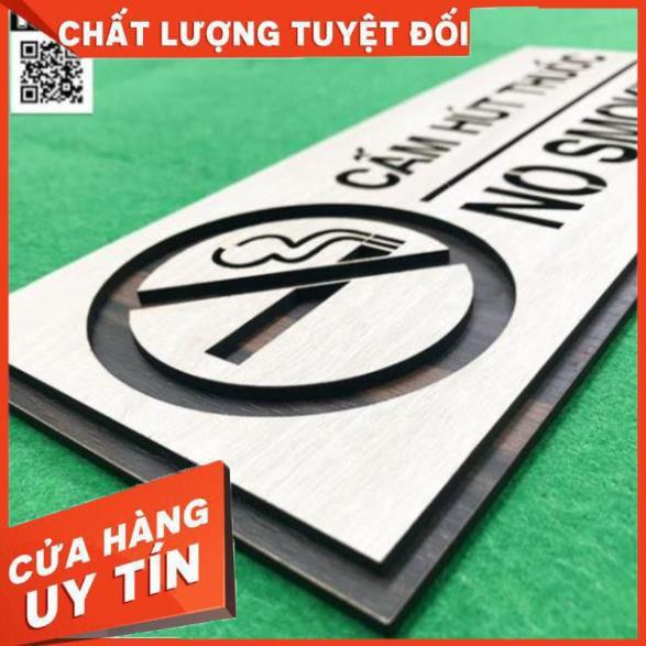 Bảng Gỗ Decor - Mẫu No Smoking - Cấm Hút Thuốc