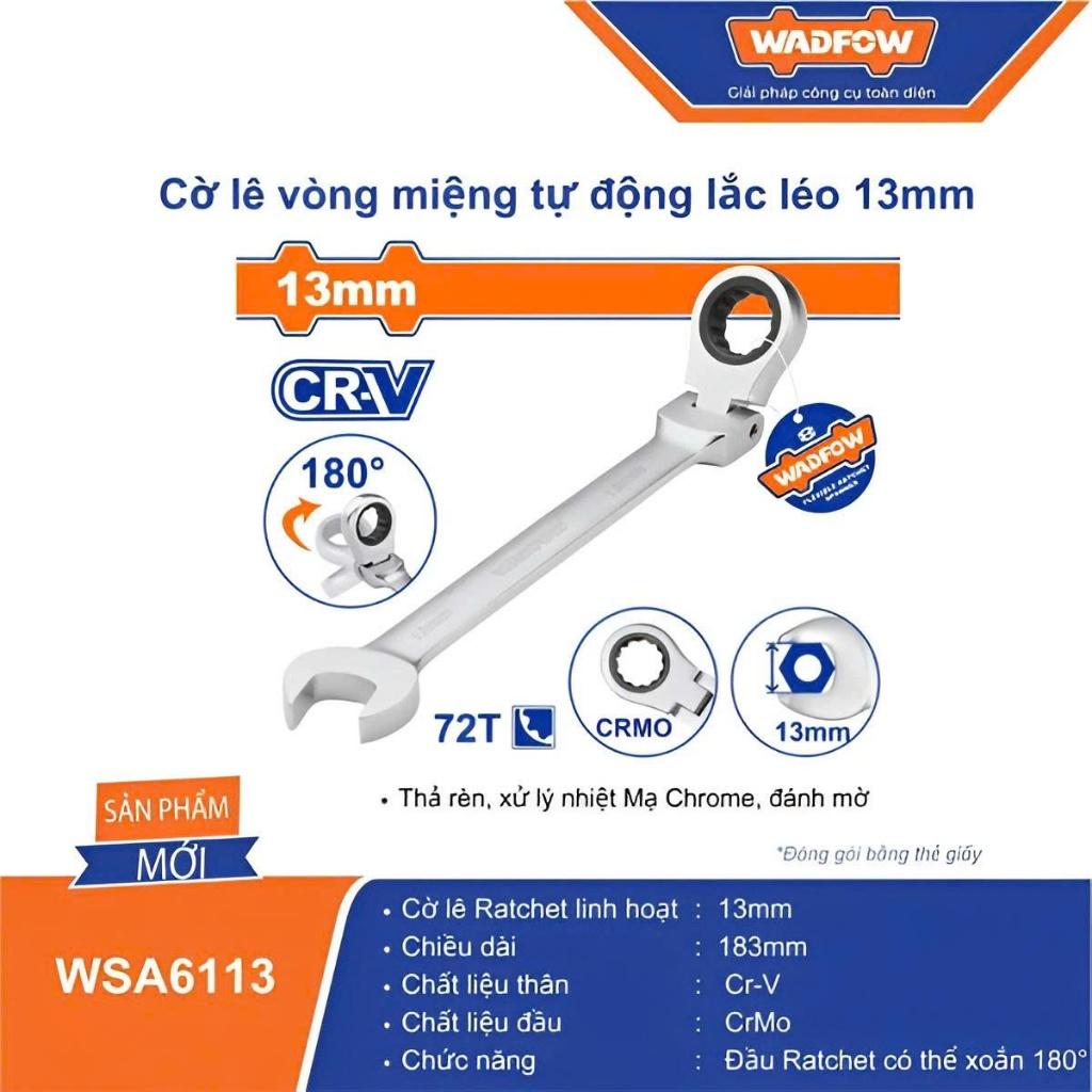 CỜ LÊ VÒNG MIỆNG TỰ ĐỘNG ĐẦU LẮC LÉO 13MM WSA6113 WADFOW - HÀNG CHÍNH HÃNG