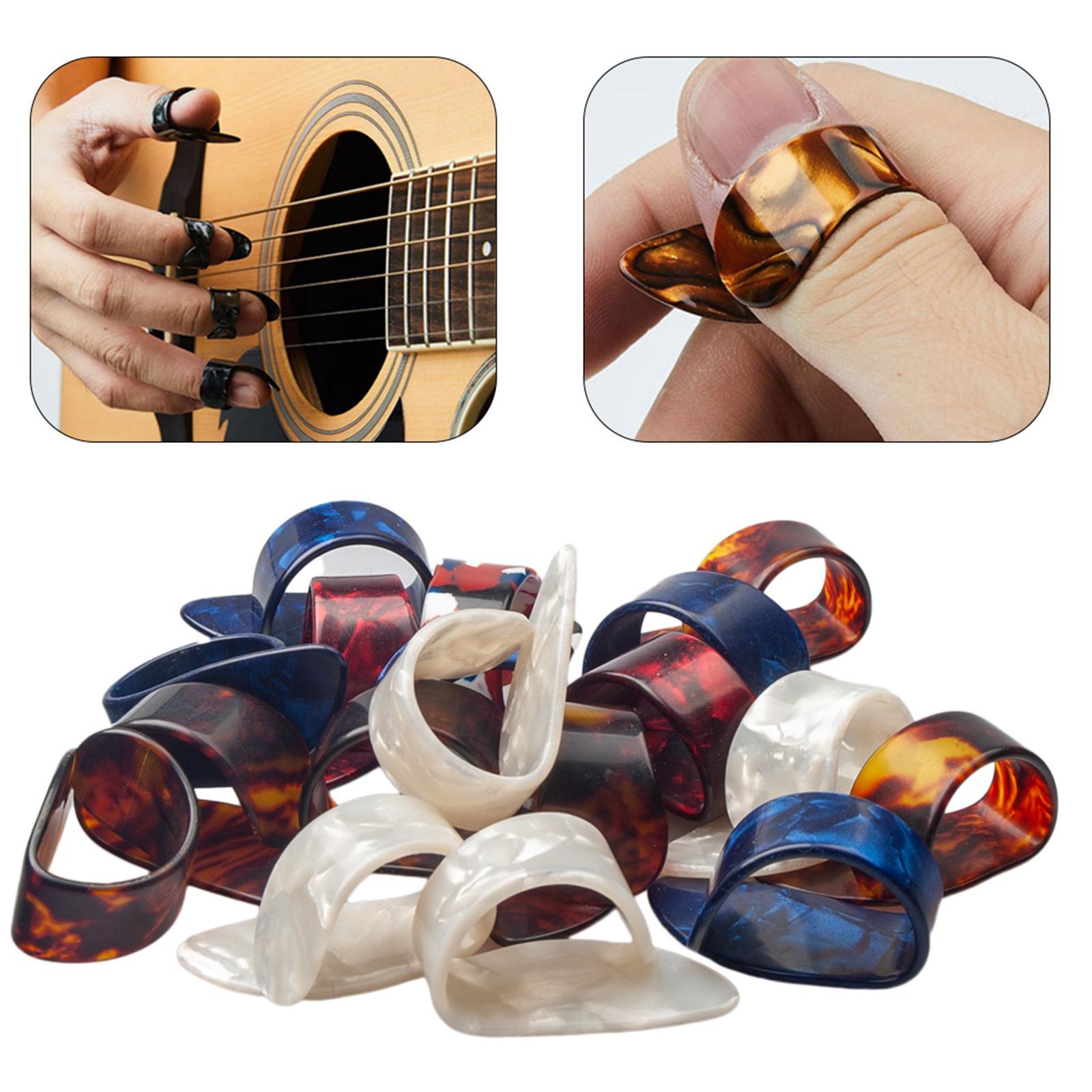 10 Pcs Guitar Thumb Finger Picks, Thumb Finger Picks, Guitar Fingertips Protector Plectrum Picks for Acoustic Guitar Banjo Bass Ukulele