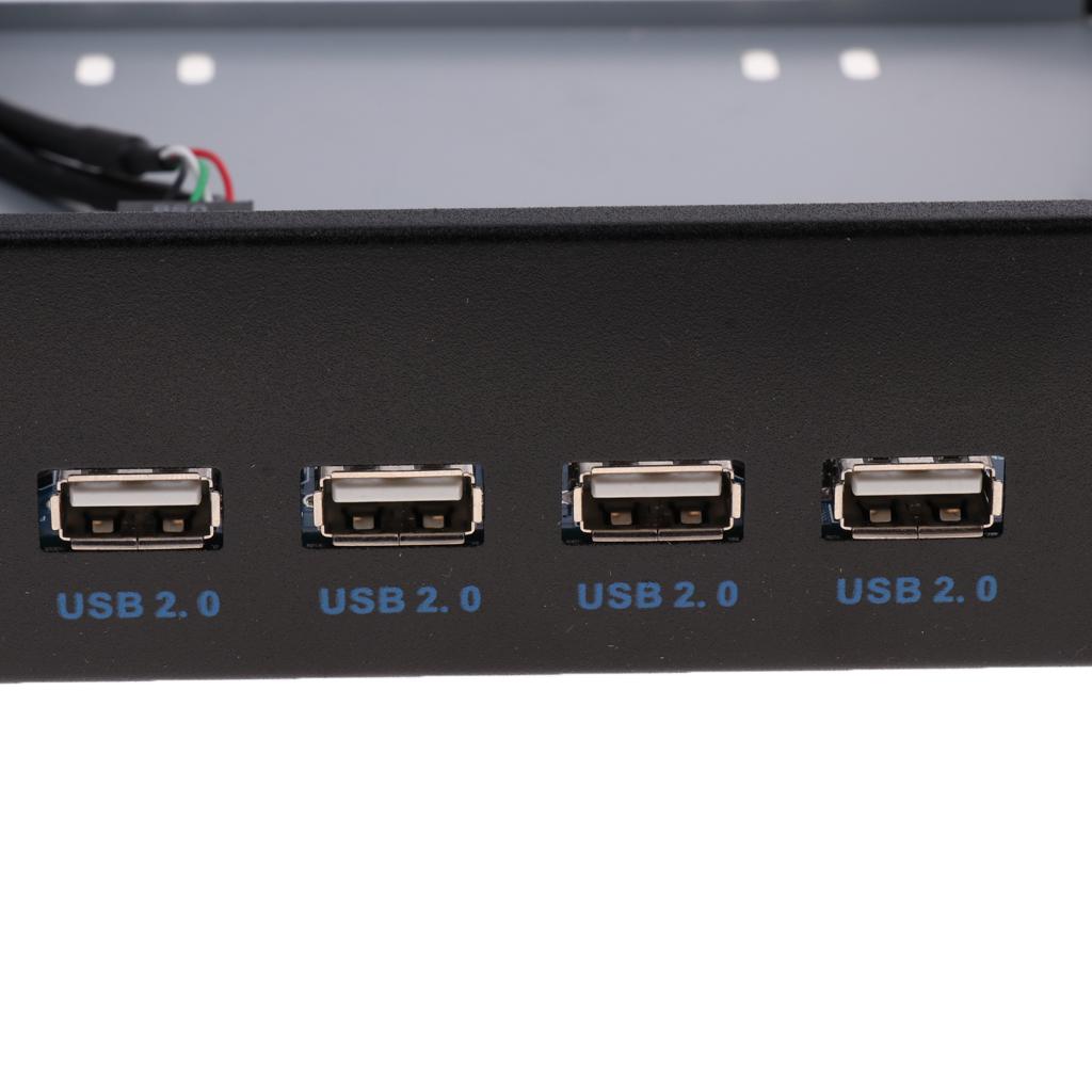 USB 2.0 Front Panel Hub 4 Port Expansion Bay 9Pin to USB2.0 Bracket Adapter