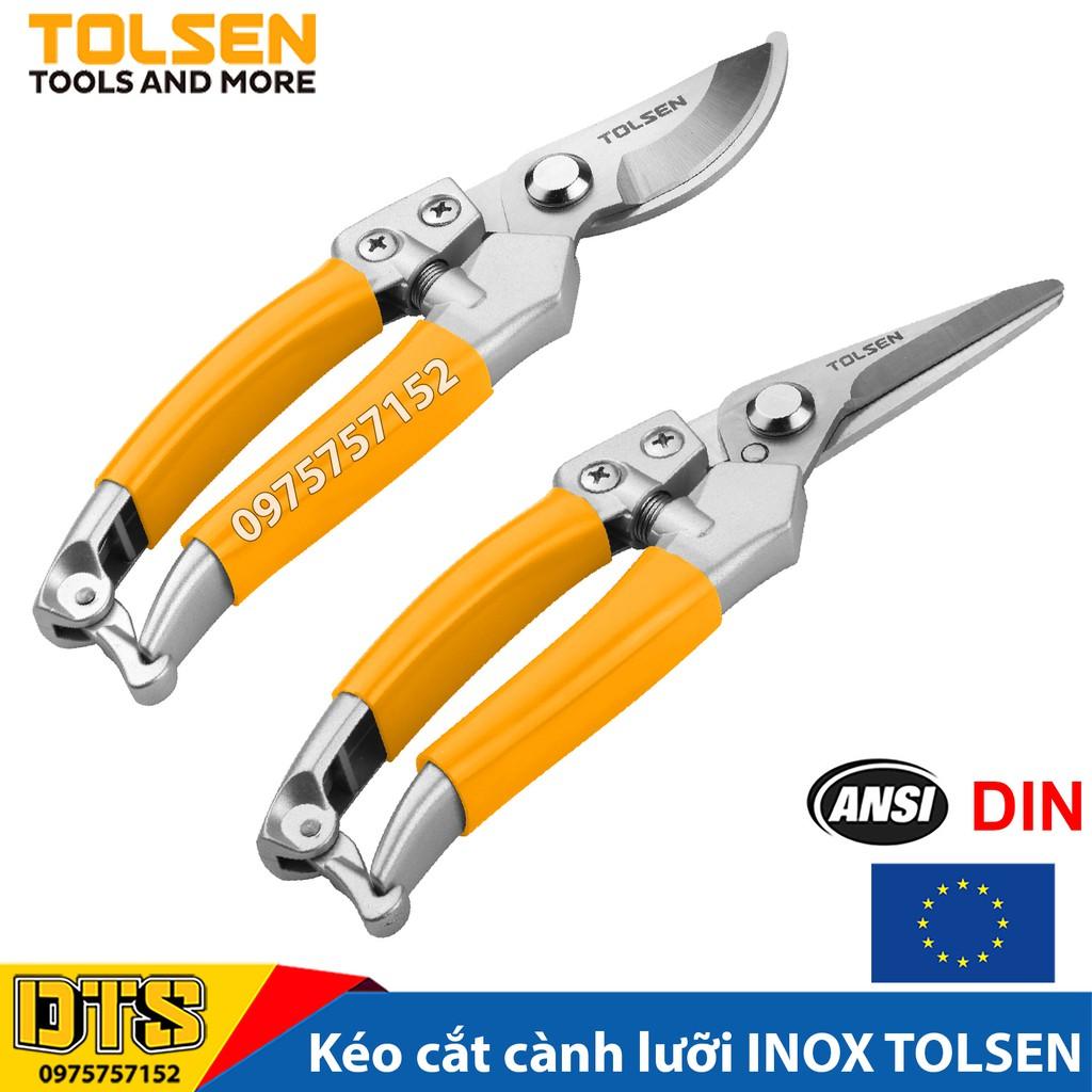 Kéo cắt cành, kéo tỉa dăm công nghiệp lưỡi INOX không gỉ TOLSEN 200mm, đồ dùng làm vườn - Tiêu chuẩn xuất khẩu Châu Âu