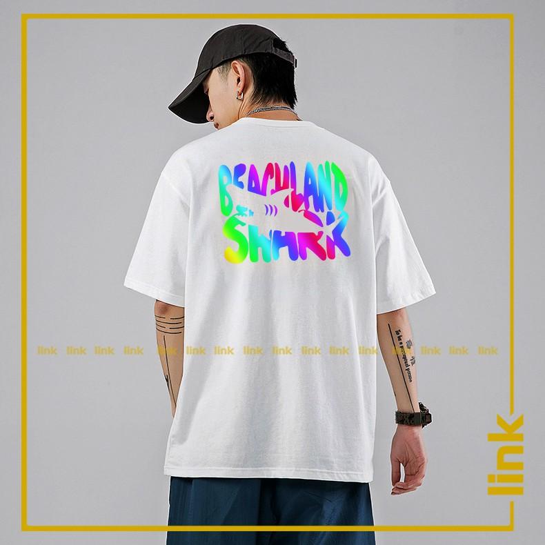 Áo thun tay lỡ phản quang in hình CÁ MẬP đa sắc unisex
