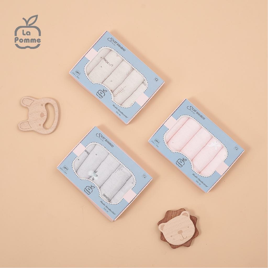 K001 Set 5 khăn sữa sợi tre lụa La Pomme - 30x30cm Hươu