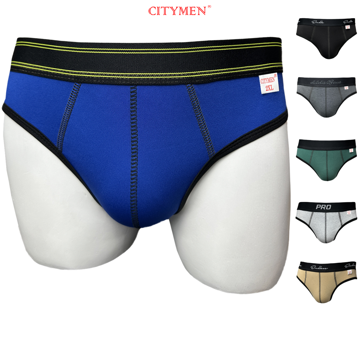 Combo 5 Quần Lót Nam tam giác vải cotton co giãn 2 chiều hiệu CITYMEN, màu ngẫu nhiên, sịp nam - LMTK-MULTI2C